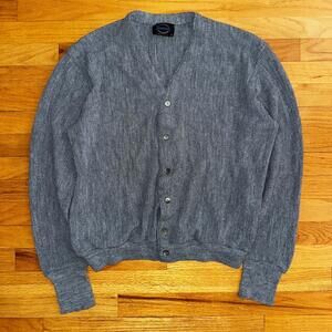 Vintage Jantzen Men’s Large Cardigan Gray Sweater Kurt Cobain 1980s 80s Rare